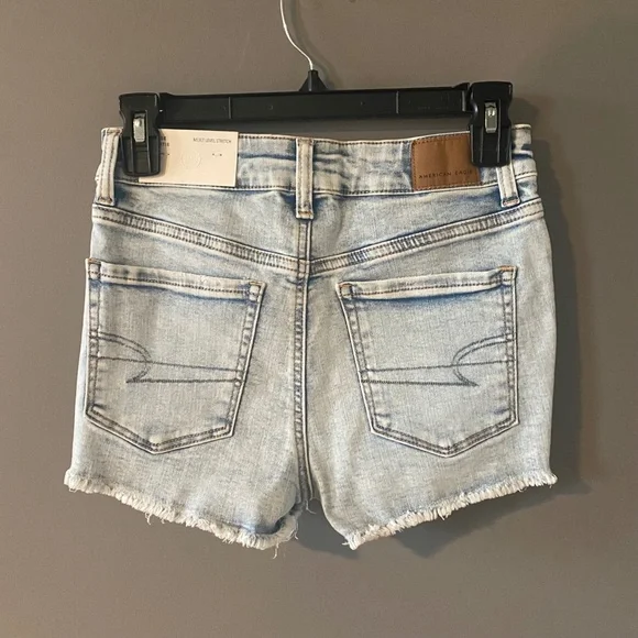 American Eagle Hi-Rise Shortie Ne(x)t Level Stretch Jean Shorts - Picture 2 of 5